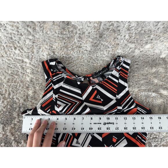 Derek Heart Size S Abstract Fit Flared Mini Dress Sleeveless Pullover Stretch - Picture 6 of 10